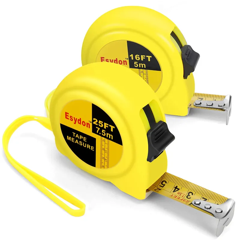 Tape Measure 25FT Stainless Steel Measuring Tape Retractable Waterproof Easy Read Measurement Tape Ruler With Fraction Markings For Household Industrial Carpenter (2xTape Measure