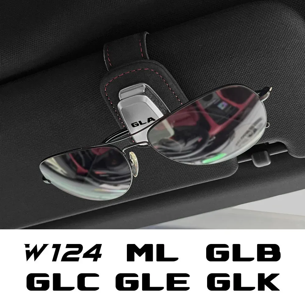 Car Clip On Sun Visor Eyeglass Holder: Premium Leather Sunglasses