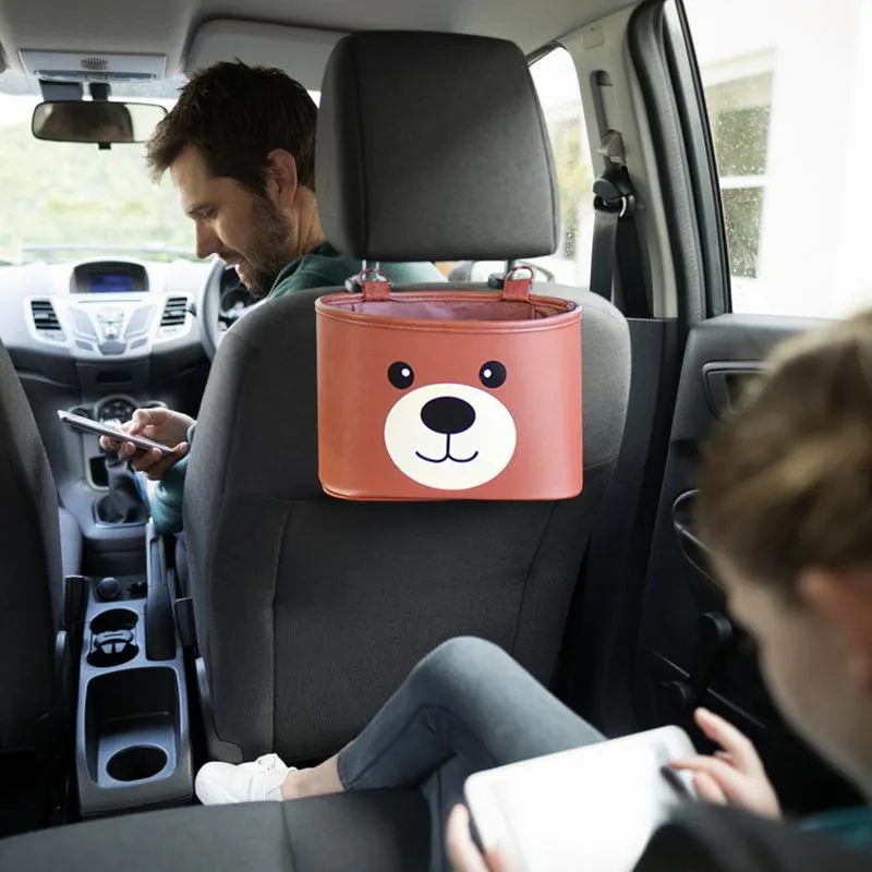 Premium Multifunctional Car Organizer Leather Backseat Tissue Holder Storage Box for Kids Toys Drinks Travel Accessories