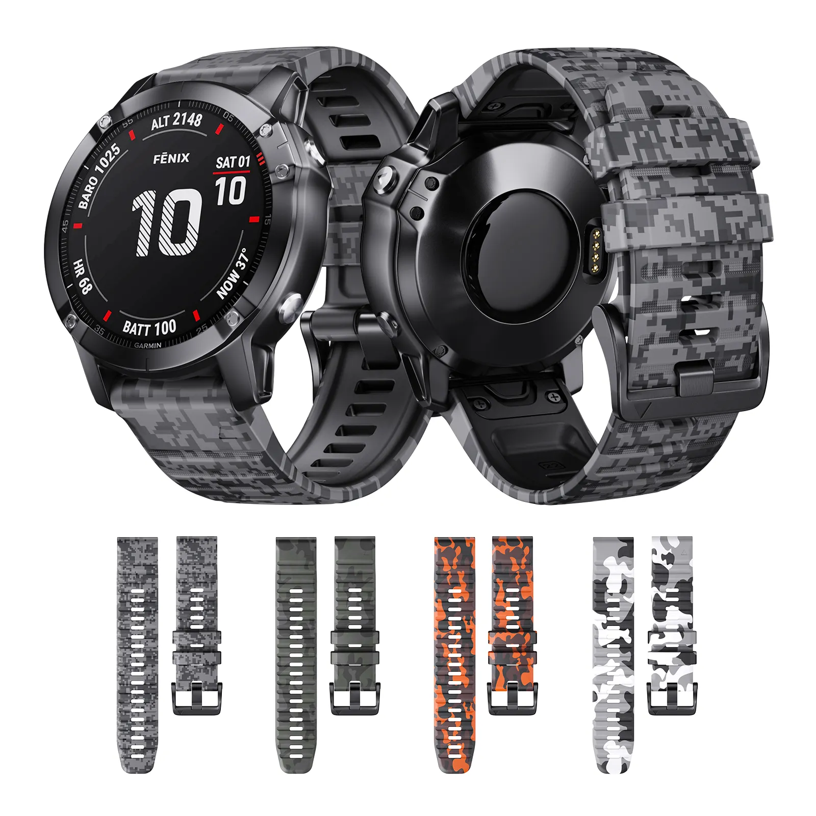 Garmin Ecoscandaglio Cinturino In Silicone Per Garmin Fenix 6 Zaffiro/Pro - Sgancio Rapido, Sportivo, Vari Colori, Senza Viti Casio Fx 9860 Gii - Foto 9