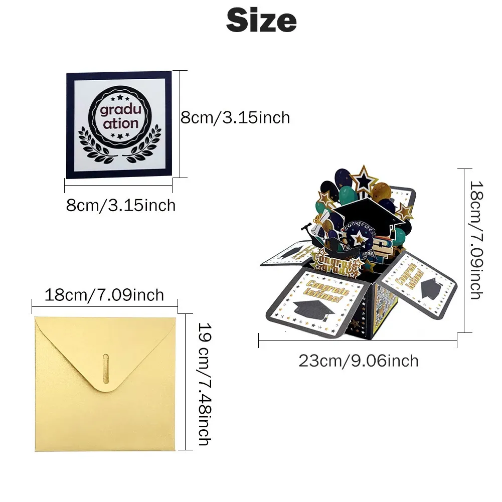 Graduation Pop Up Card: 3D Popup Greeting Gift Card For High School ...