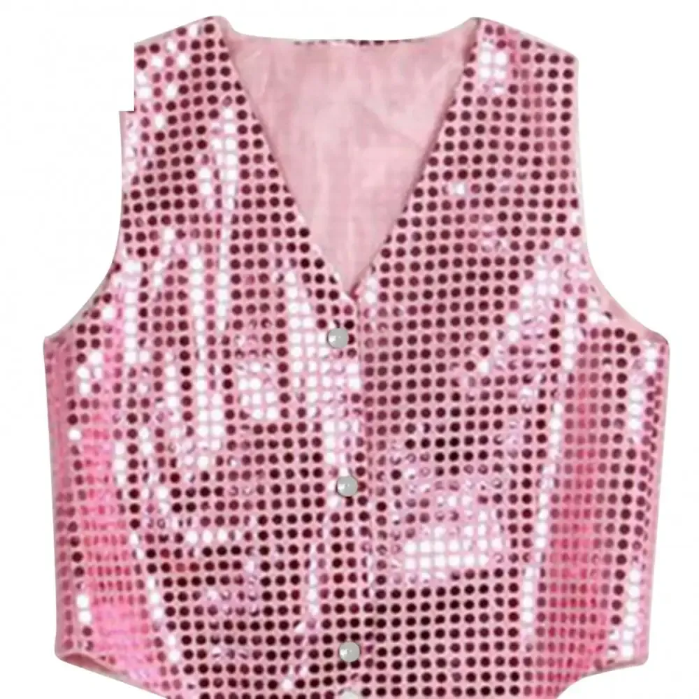 Inhzoy Enfant Garçon Fille Gilet à Sequins Costume Moderne Jazz Tenue Inhzoy Enfant Garçon Fille Gilet à Sequins Costume Moderne Jazz Tenue
