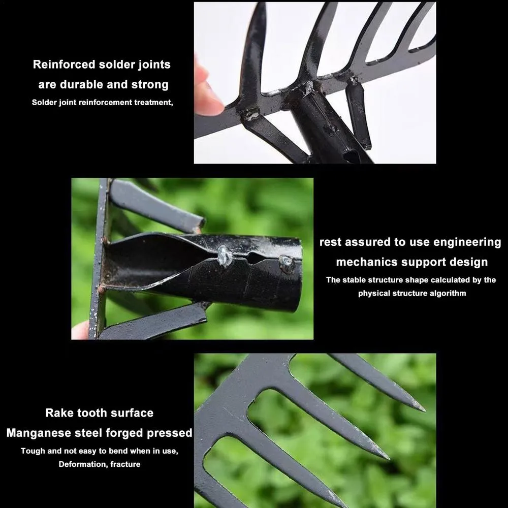 Mini Metal Rake Metal Garden Rake Heavy Duty Mini Shovel with Metal Teeth for Weeding ...