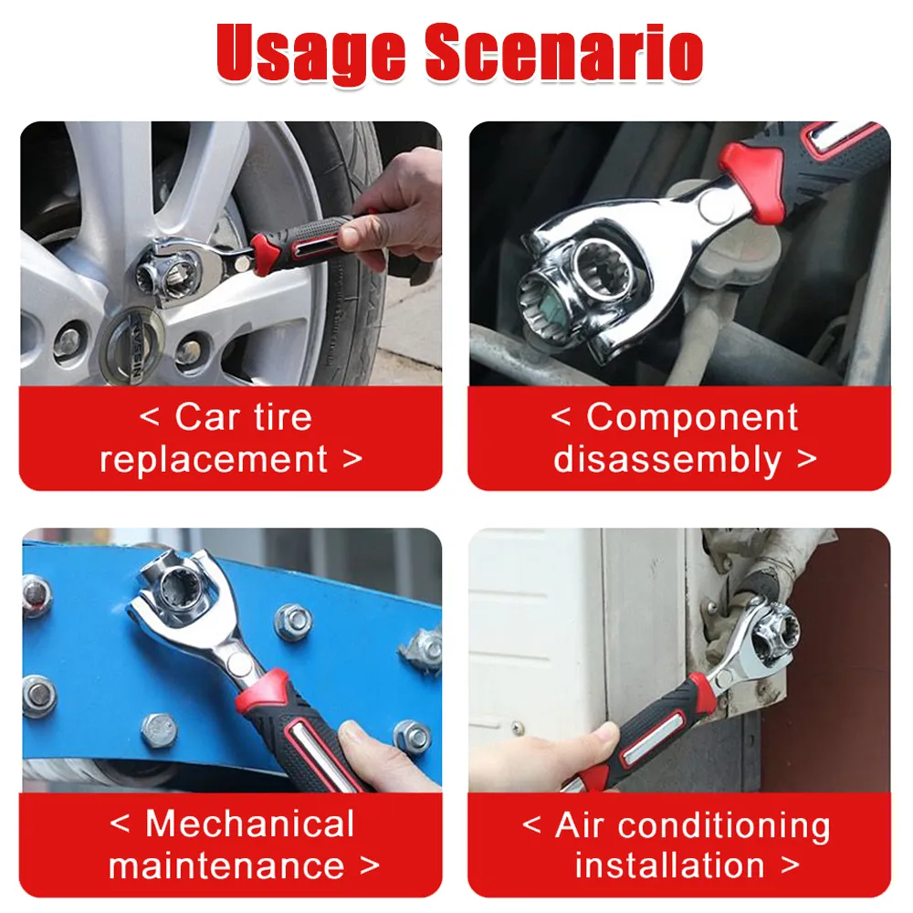 52 In 1 Socket Driver Wrench Set with 360 Degree Ratchet Mechanism and ...