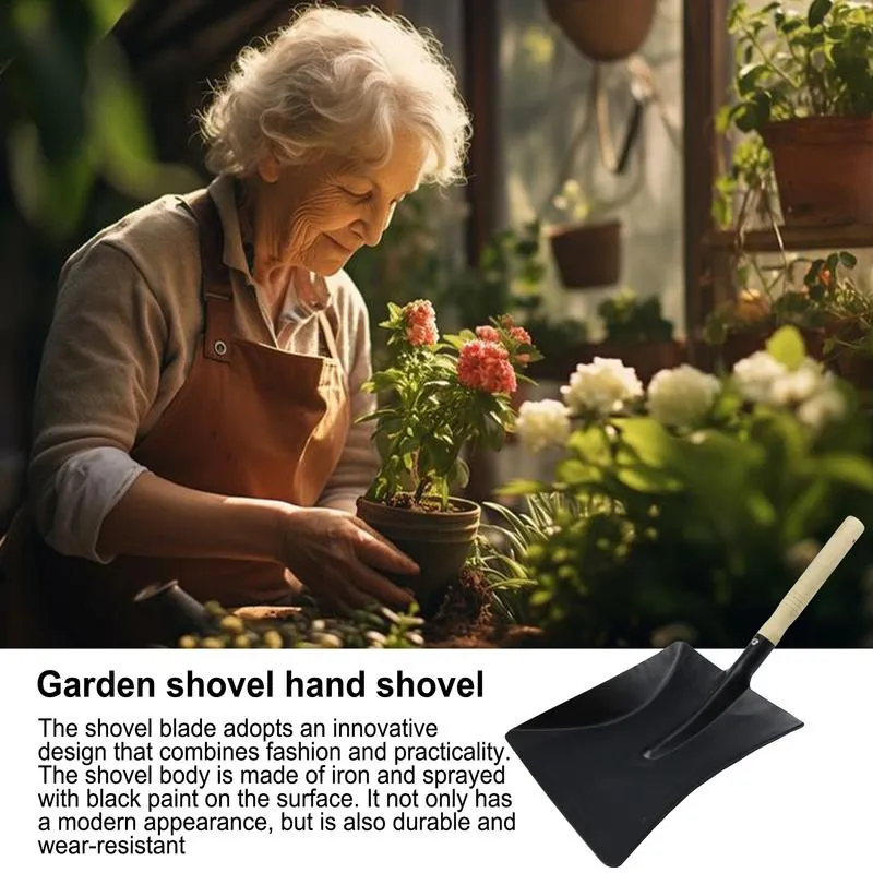 Heavy Duty Ergonomic Garden shovel spade with Smooth Digging Wood ...
