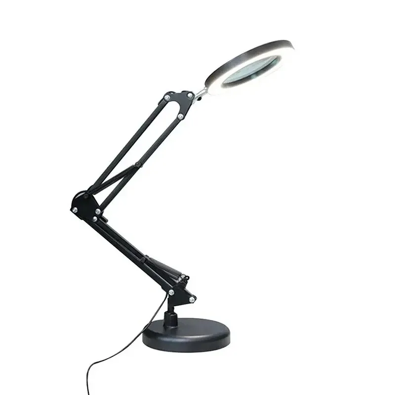 8X Large Magnifying Glass With LED Light And Stand – 16 Inch Swivel Arm – Dimmable