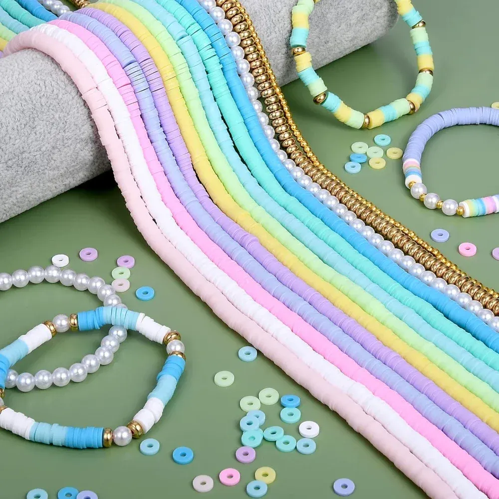 Save Big on Bulk Polymer Clay Beads Jewelry Clay Beads Kits: 3750 Pcs  Polymer Clay Beads With Pearl Spacer Discs For DIY Jewelry Making  Necklaces,