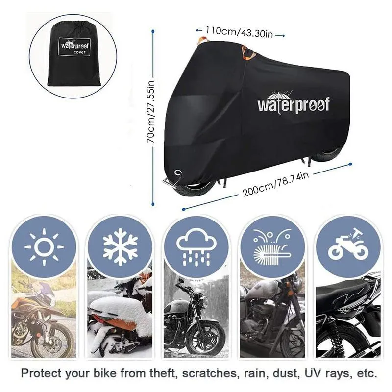 DHgate Waterproof Motorcycle Cover UV Proof Multifunctional Outdoor Motorbike Protector Universal Dustproof Cover for Bikes All Weather Protection Automobiles Motorcycles