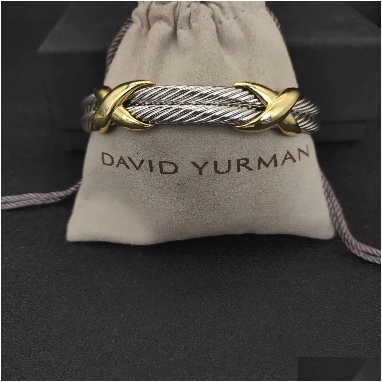 Bangle David Yurma x 10 mm Bransoletka dla kobiet Wysokiej jakości stacja Kolekcja Krzyżowa Vintage Ethnic Loop Hoop punk biżuterii