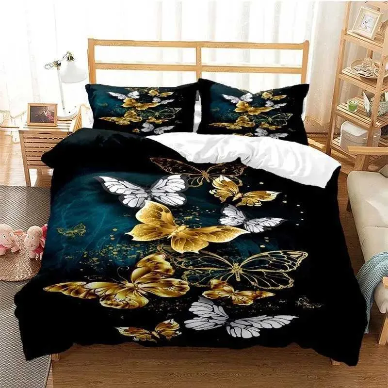 Pillowcases Butterfly Queen Bedding Set 【4in1 Set】3in1