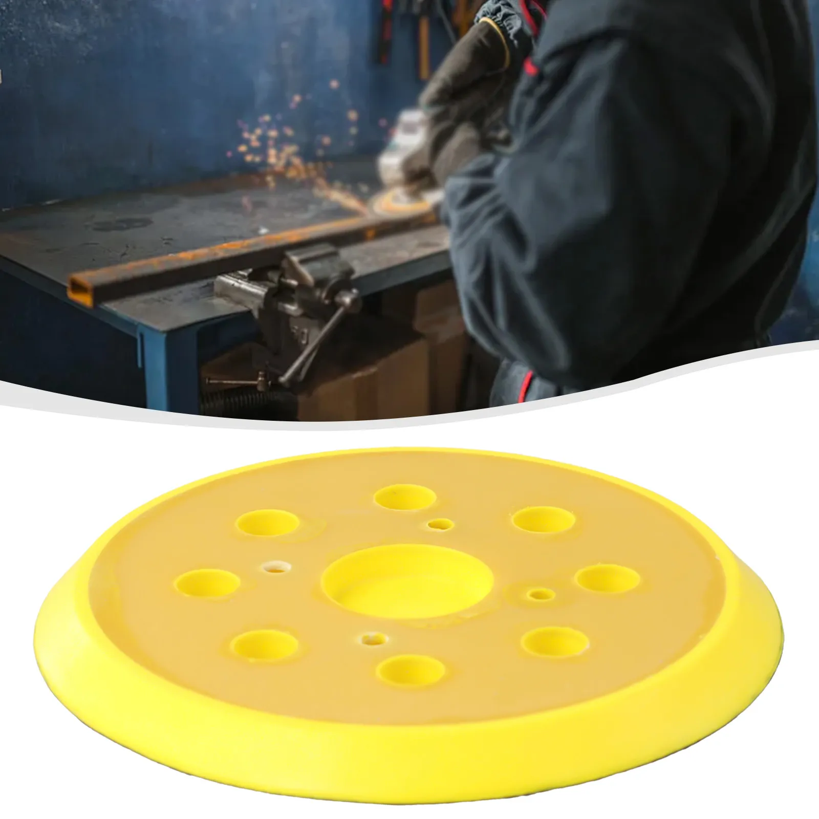 5 Inch Hook And Loop Backing Pad For Air Sander – Flexible Polyurethane Pad, 5/16-24 Thread, For Polishing & Sanding - View #7