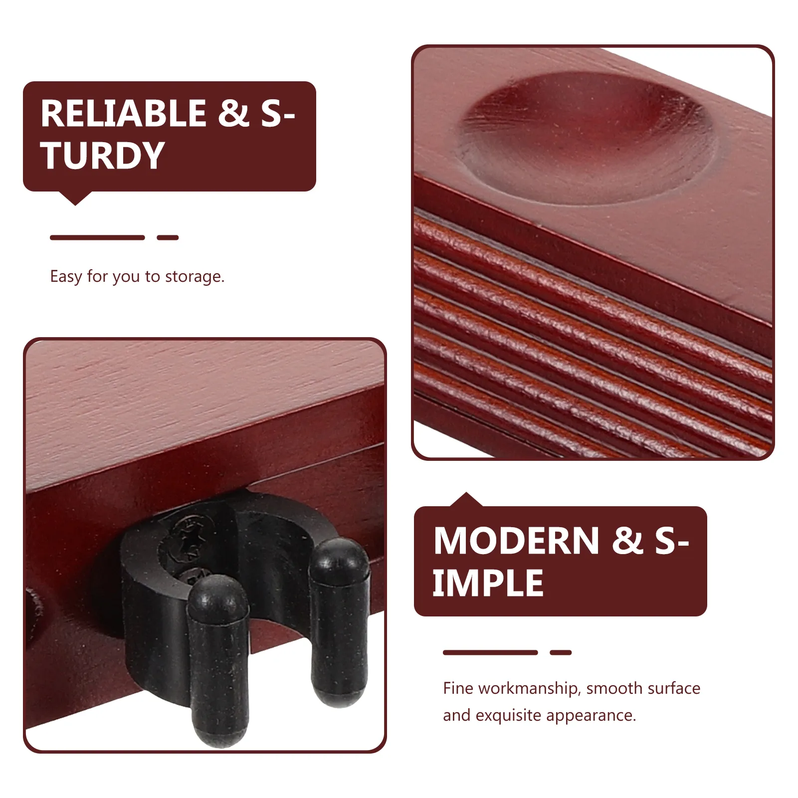 Durable Wall-Mount Billiard Cue Holder Clips | Set of 4 | Premium ...