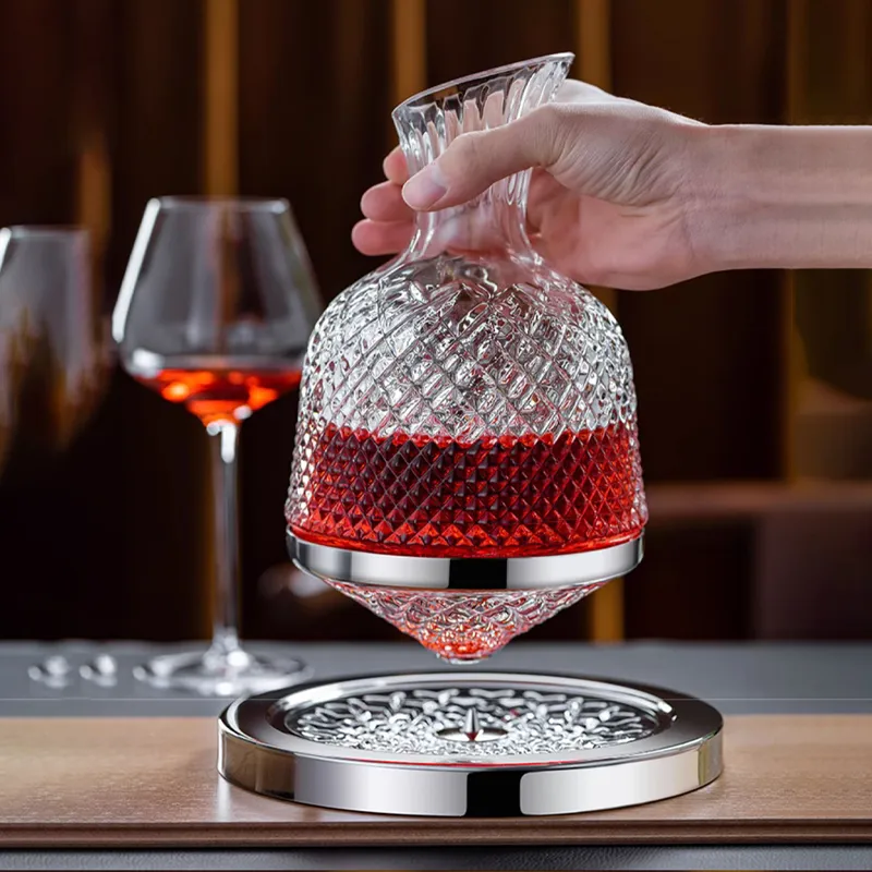 Carafe à Vin Le Chateau - Cristal Sans Plomb Soufflé Main - Pour Vin Rouge - Design Large Base 8.5 Pouces