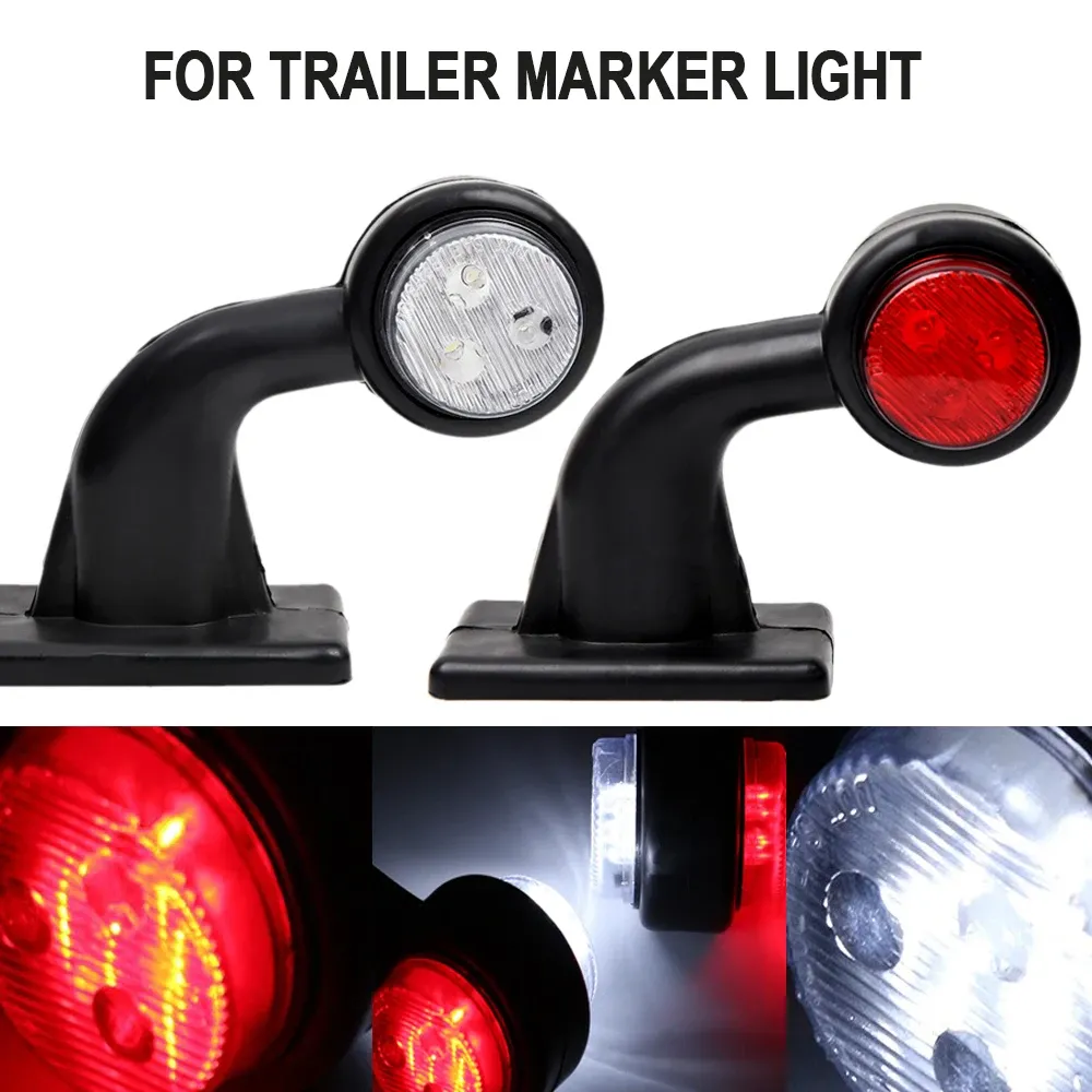 AOXLFU 20-Pack Purple LED Trailer Marker Lights - 12-24V Side Clearance Lights With Chrome Bezel For RV Truck Boat