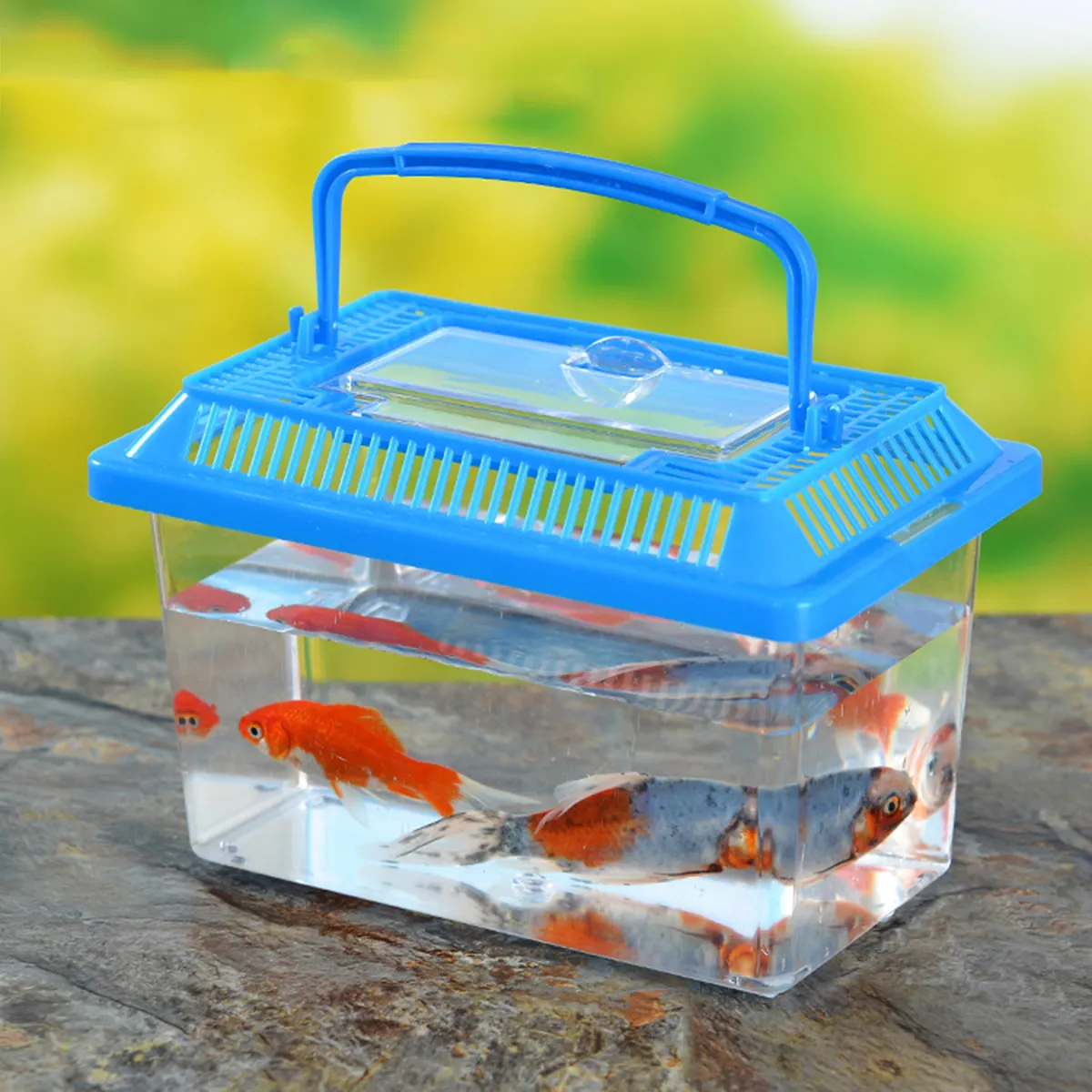 Mini Portable Fish Tank Plastic Aquarium Carrier for Reptiles Betta Fish