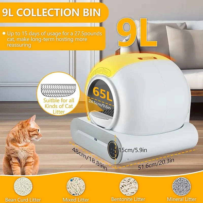 Smart Automatic Pet Litter Box Fully Enclosed 65L Adjustable Tray Table With APP Control By Tonepie From Homepro13 564.41 DHgate.Com