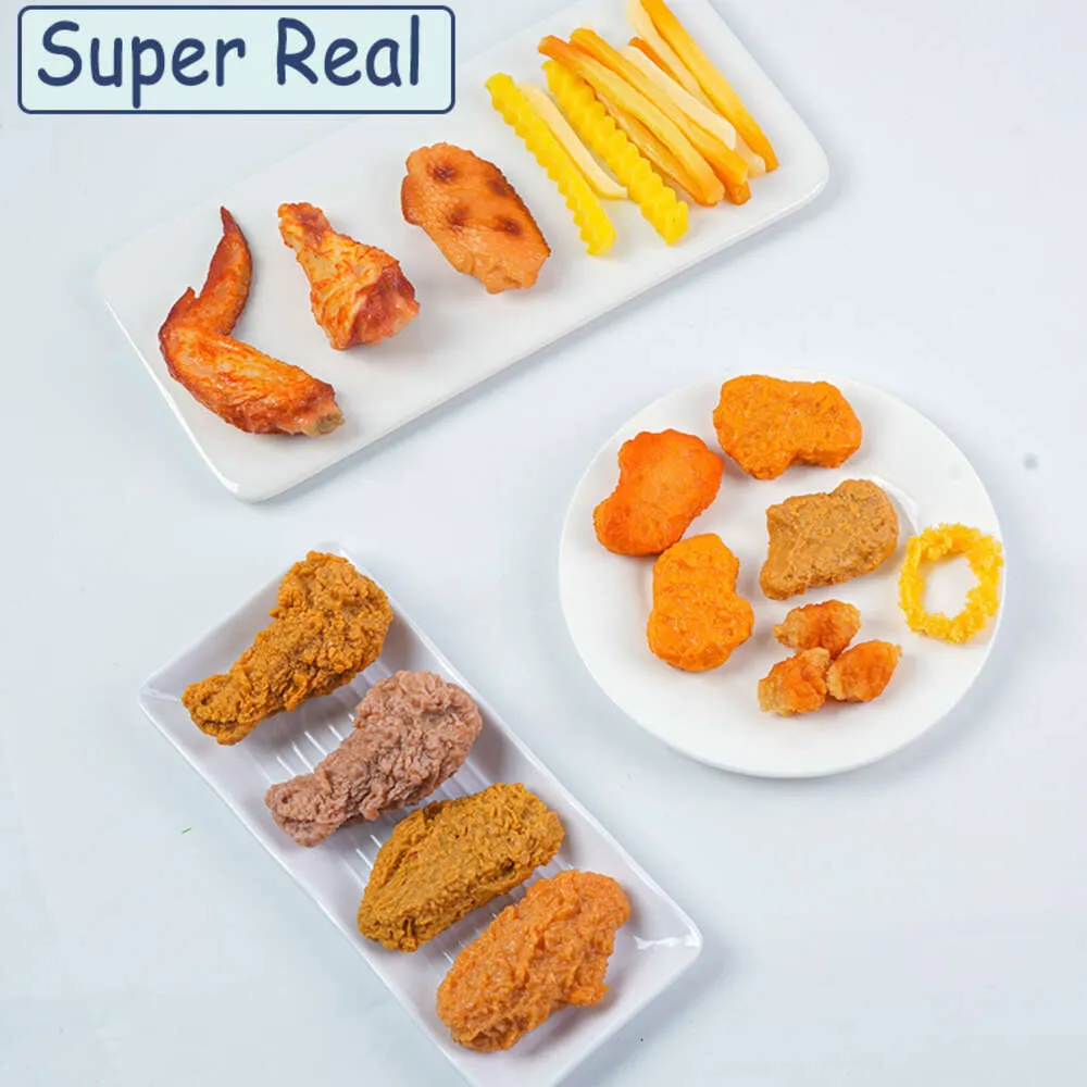 Kids Pretend Play Kitchen Set In With Fried Fries, Leg Chicken, And