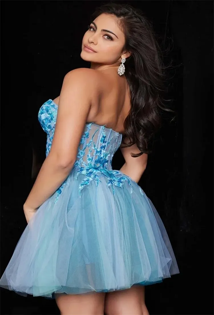 blue dress next day delivery Abby Rose 3405 size 26 Blue Plus Size Sheer Lace Short Homecoming Dres –  Glass Slipper Formals