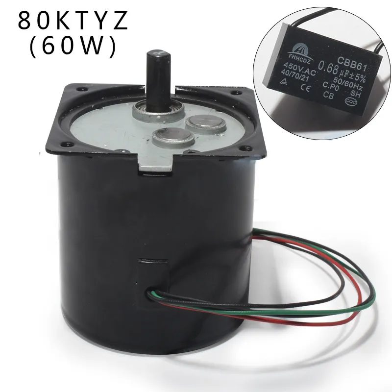 AC Permanent Magnet Synchronous Motor 220V 60W Metal Gear Head Motor ...