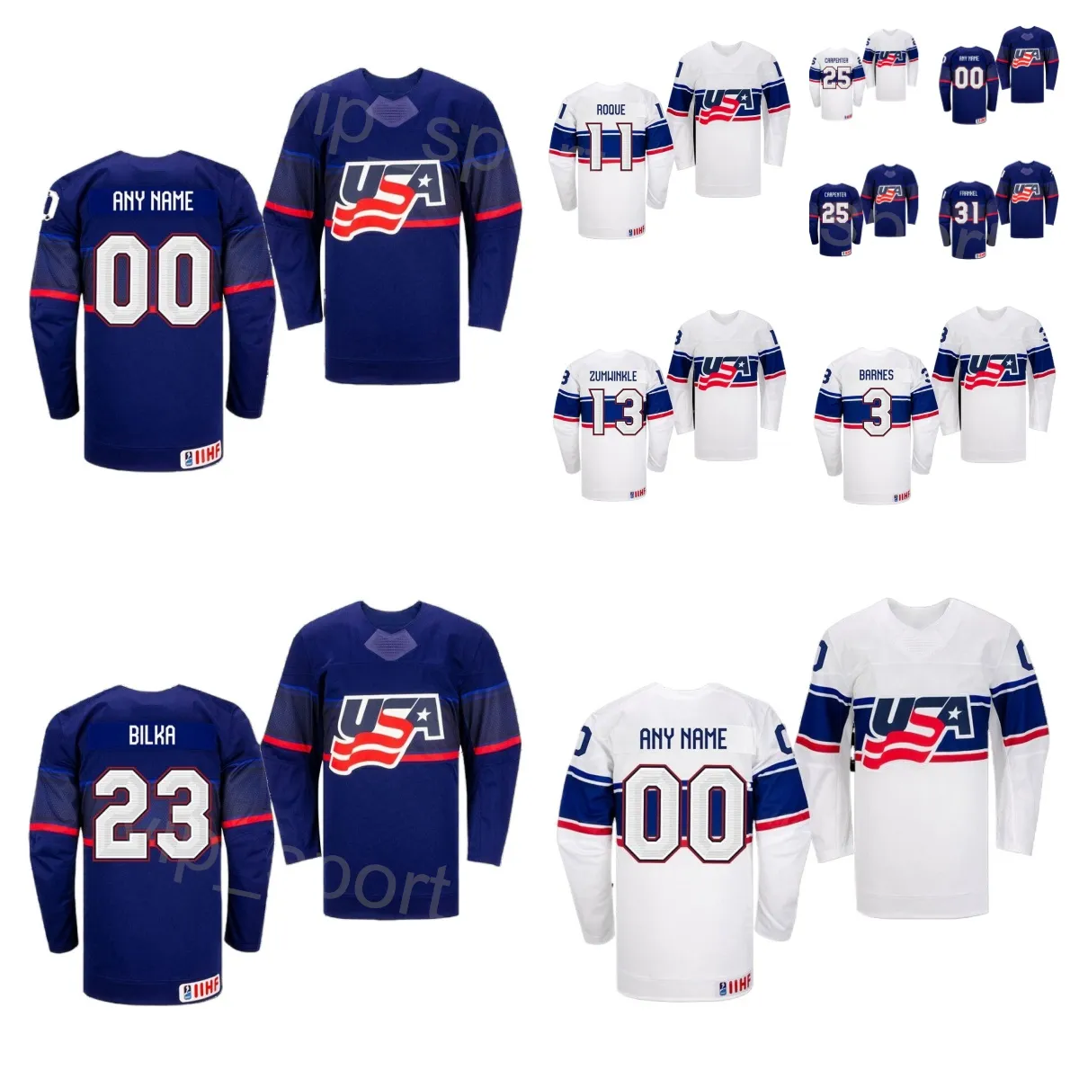 IIHF World Championship USA Hockey Jerseys Kesselring, Jones
