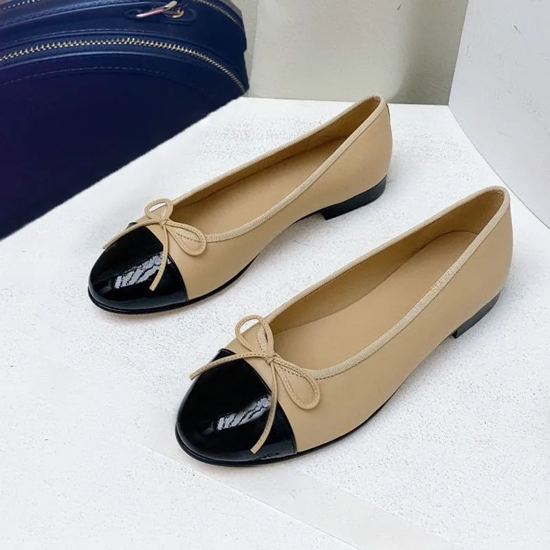 Wholesale Designer Leather Womens Designer Ballet Flats For Women Flat Boat  Style With Letter Bow, Perfect For Spring And Autumn Dance And Formal  Events Available In Large Sizes 34 42 With Box