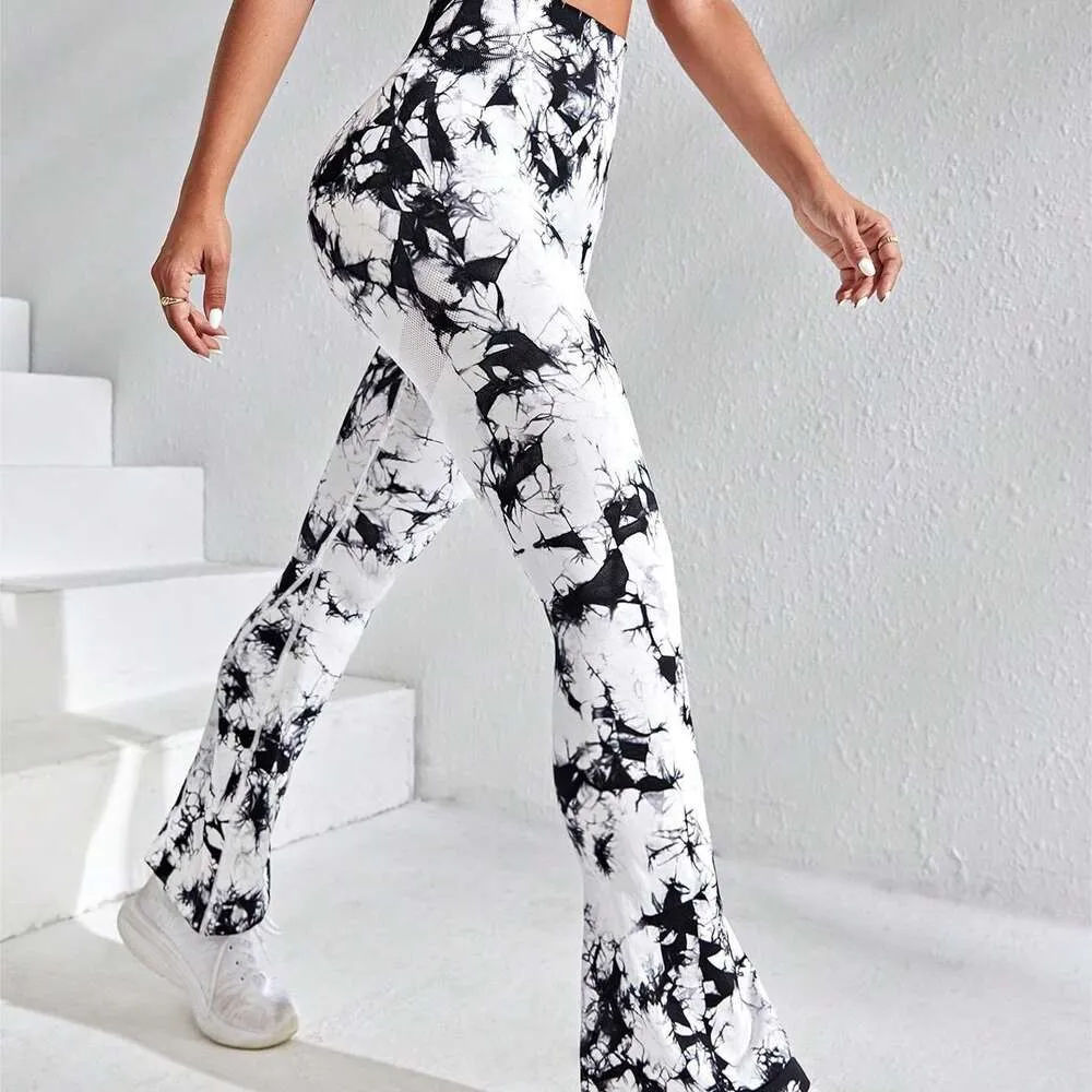 Tie dye bell bottom yoga pants online