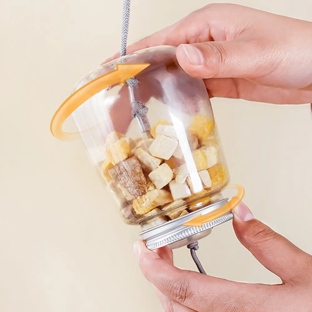 Interactive Cat Toy with Food Dispenser, Feather Teaser, Bell, Scratch