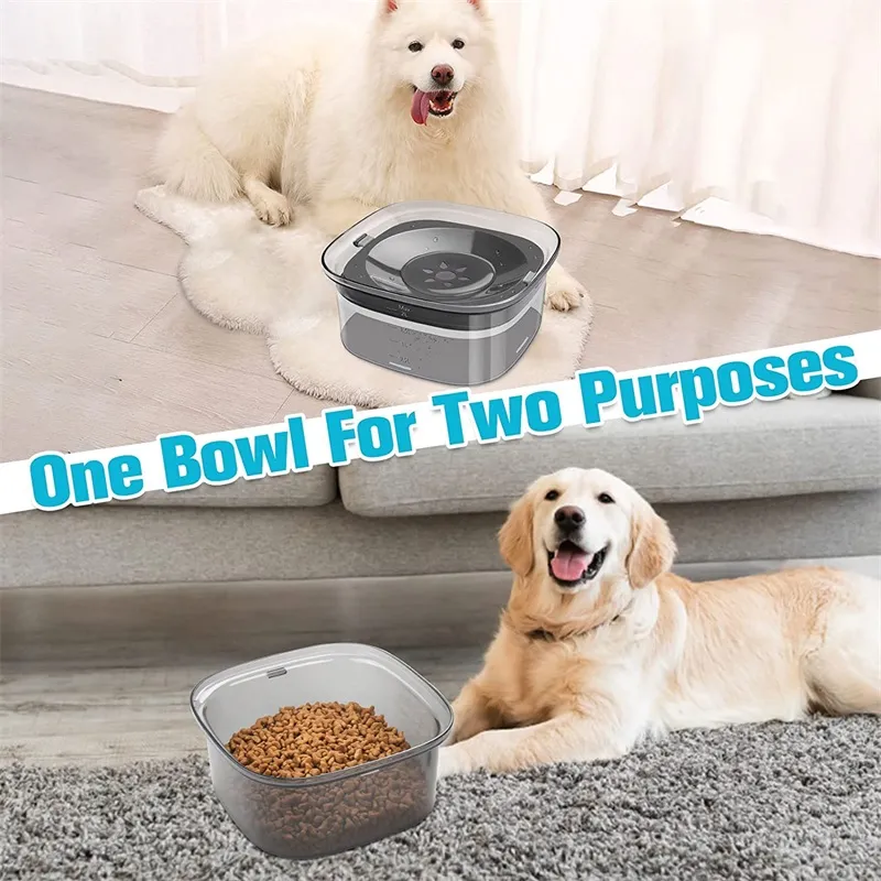 Anti Splash No Spill 70oz Dog Water Bowl with Visible Level Indicator