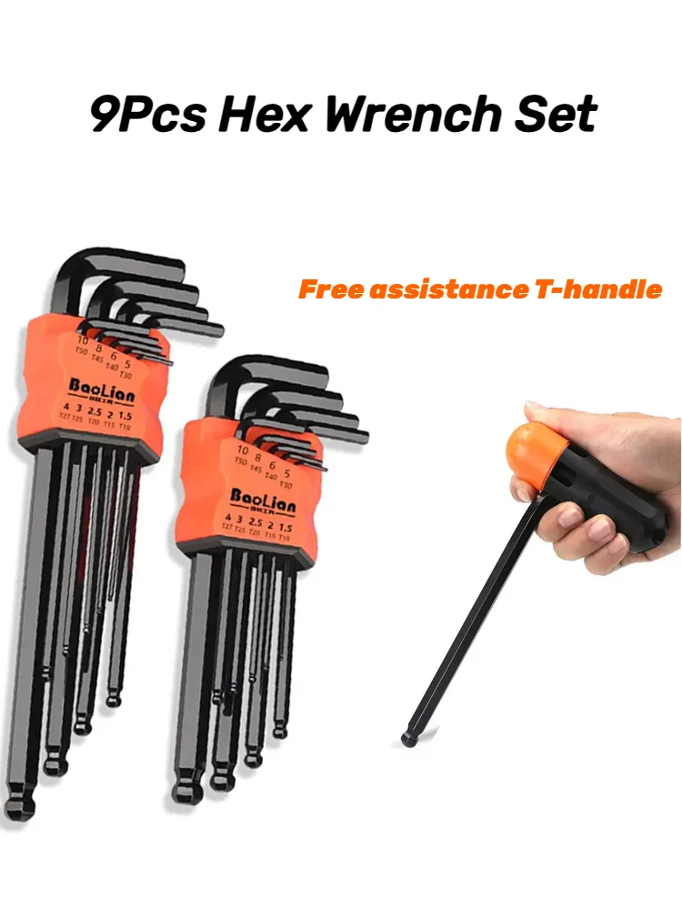 Aazon.co: 4 Piece T-Handle Hex Key Set - Extra Long Allen Wrench Set For Autootive Household