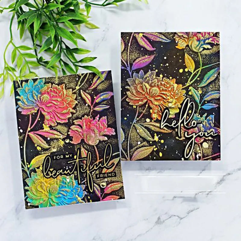 3D Embossing Folder Metal Cutting Die Flower Pattern Scrapbooking Craft ...