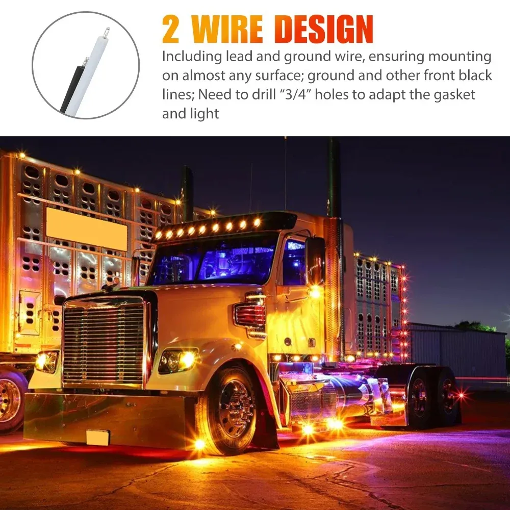 Save Big on Bulk Led Side Markers Trailer Light Truck Side Marker Lights  20Pcs 3/4\, image size:1000x1000