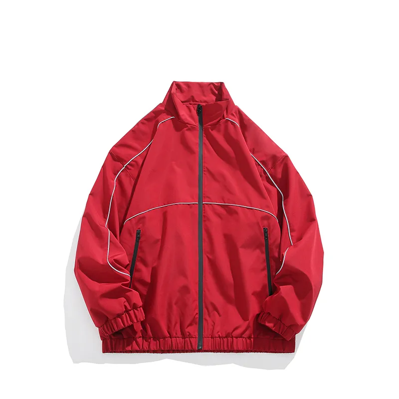 Mens Jacket Supreme Piping Track Jacket Red Mens Reflective