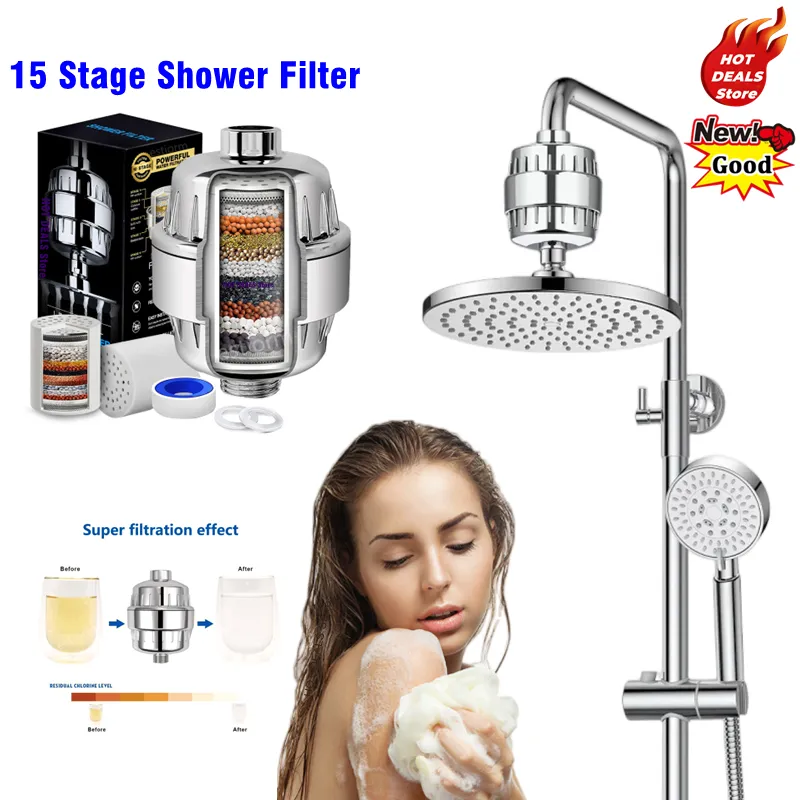 15 Stage Universal Shower Filter - Includes 2 Filter Cartridges