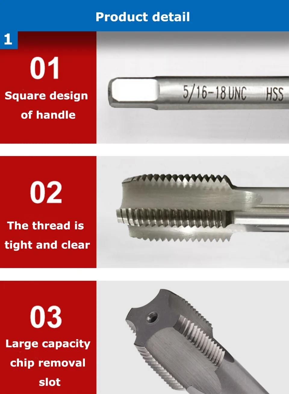 Metal Threading Tool For Through Holes 3/4-24 UNS Thread Tap - HSS Right Hand Straight Flute Machine Tap 5/8x24 Tap