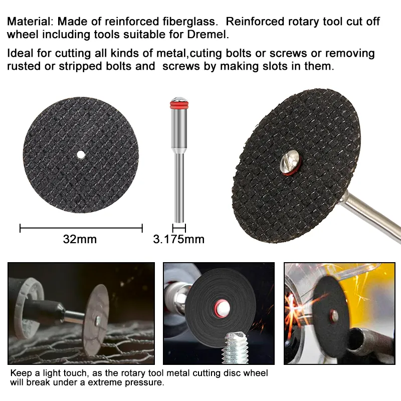 101 102 Piece Metal Cutting Disc Set for Dremel Grinders High Performance Rotary Tool Blades with Mandrels for Precision Cutting