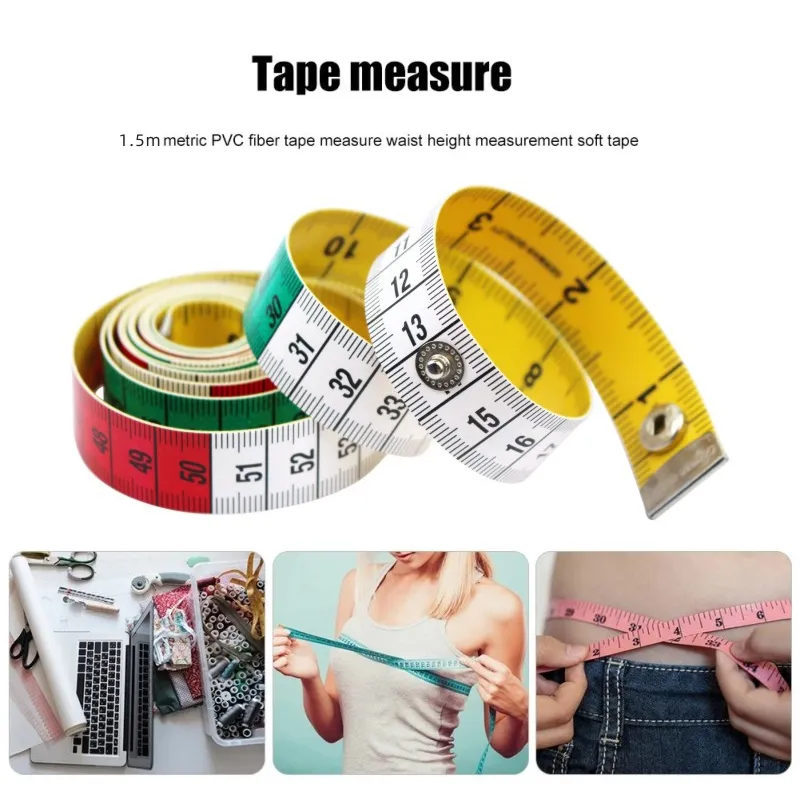 Mètre Ruban De Tailleur 150 Cm - Double Face, Souple, Avec Boutons Aux Extrémités (Lot De 2)