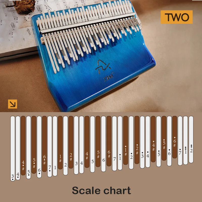 34 Key Kalimba Thumb Piano Professional Beech Wood Finger Piano Starter Kit for Beginners with Storage Box