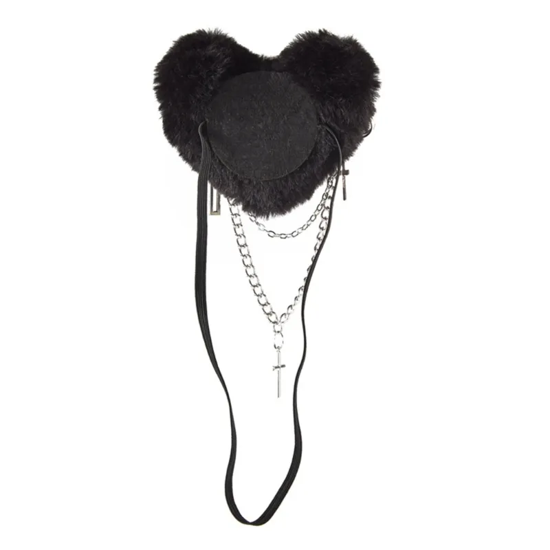 Pirate Eye Patch Single Eye Mask Heart Shaped with Pendant for