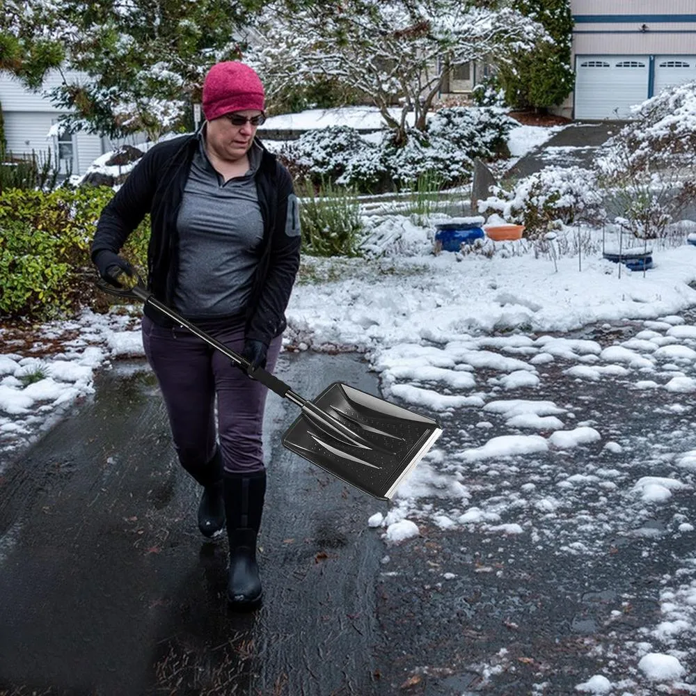 Timpfee Metal Snow Shovel, Foldable Handle, Portable Multifunctional
