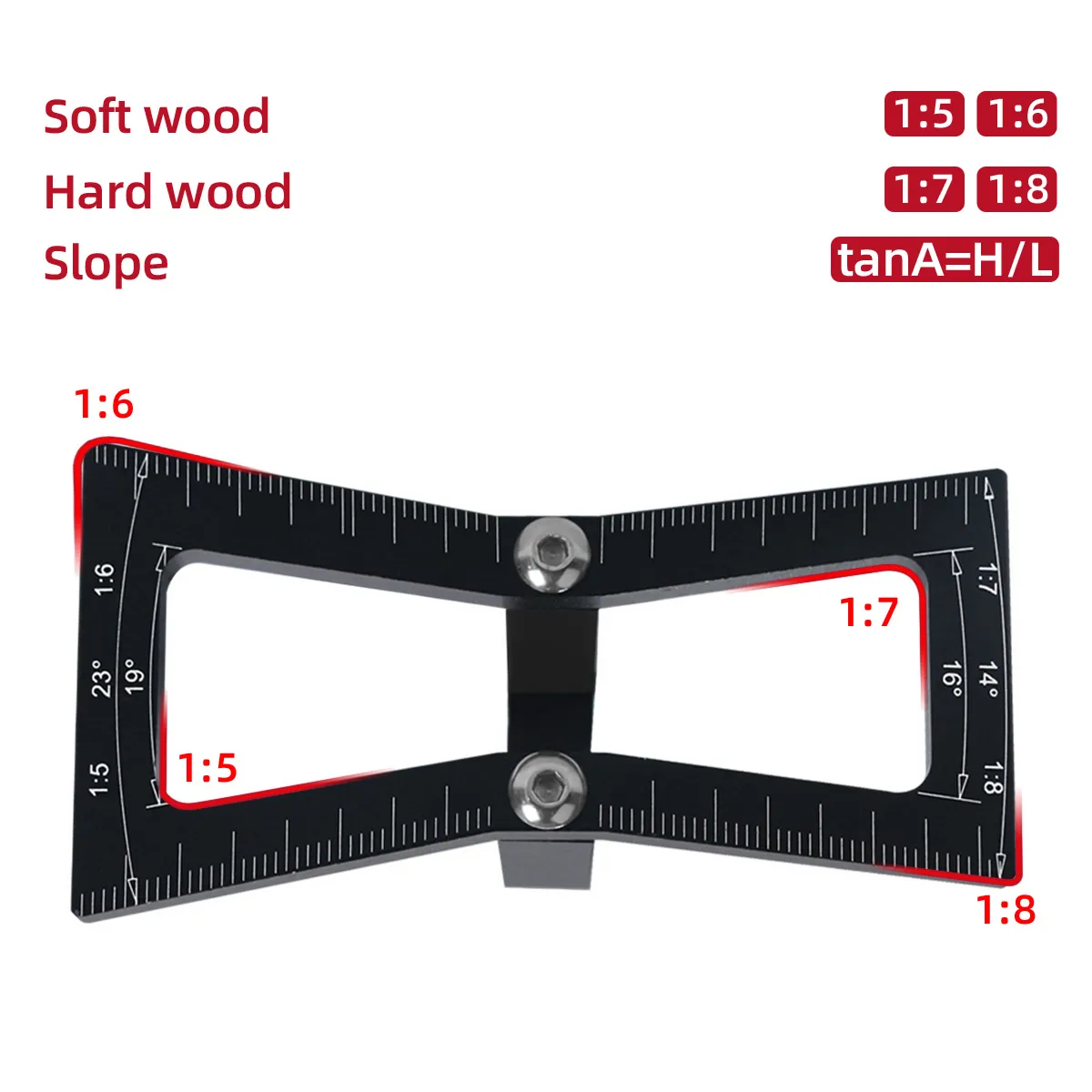 thumbnail image 2 of Woodworking Dovetail Marker Aluminum Alloy Dovetail Marking Template 1:5 & 1:7 Wood Joint Gauge With Scale Dovetail Guide Tools 2 of 13