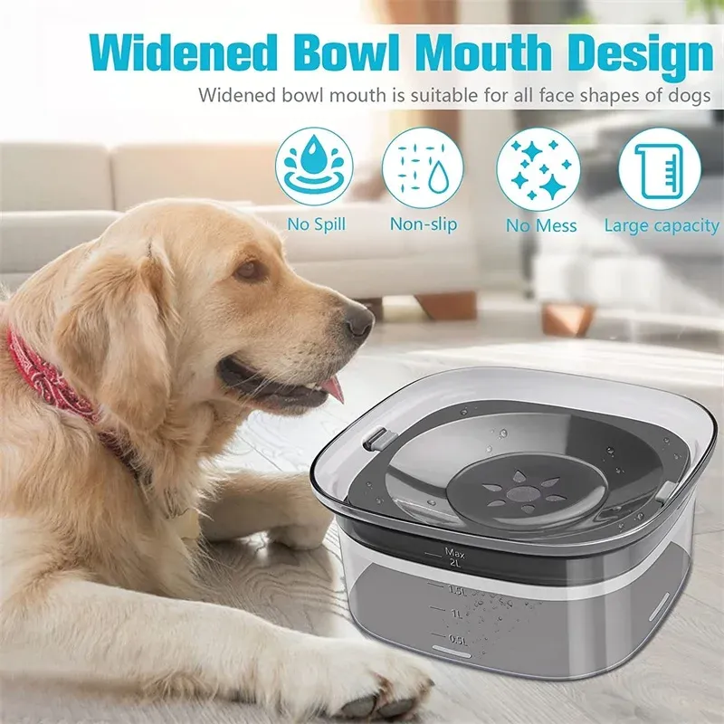 2L Visible Water Level Dog Water Bowl 70oz Anti Splash Slow Drinking Dog Water Dispenser Travel From Quanyuanfacai 15.63 DHgate.Com
