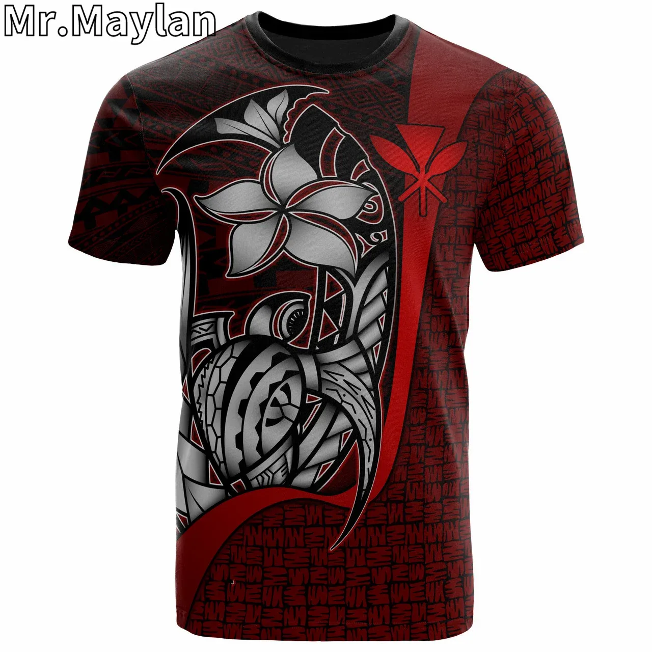 3D Ninth Island Gourmet Hawaii Polynesian T-Shirt Gold Tribal Wave