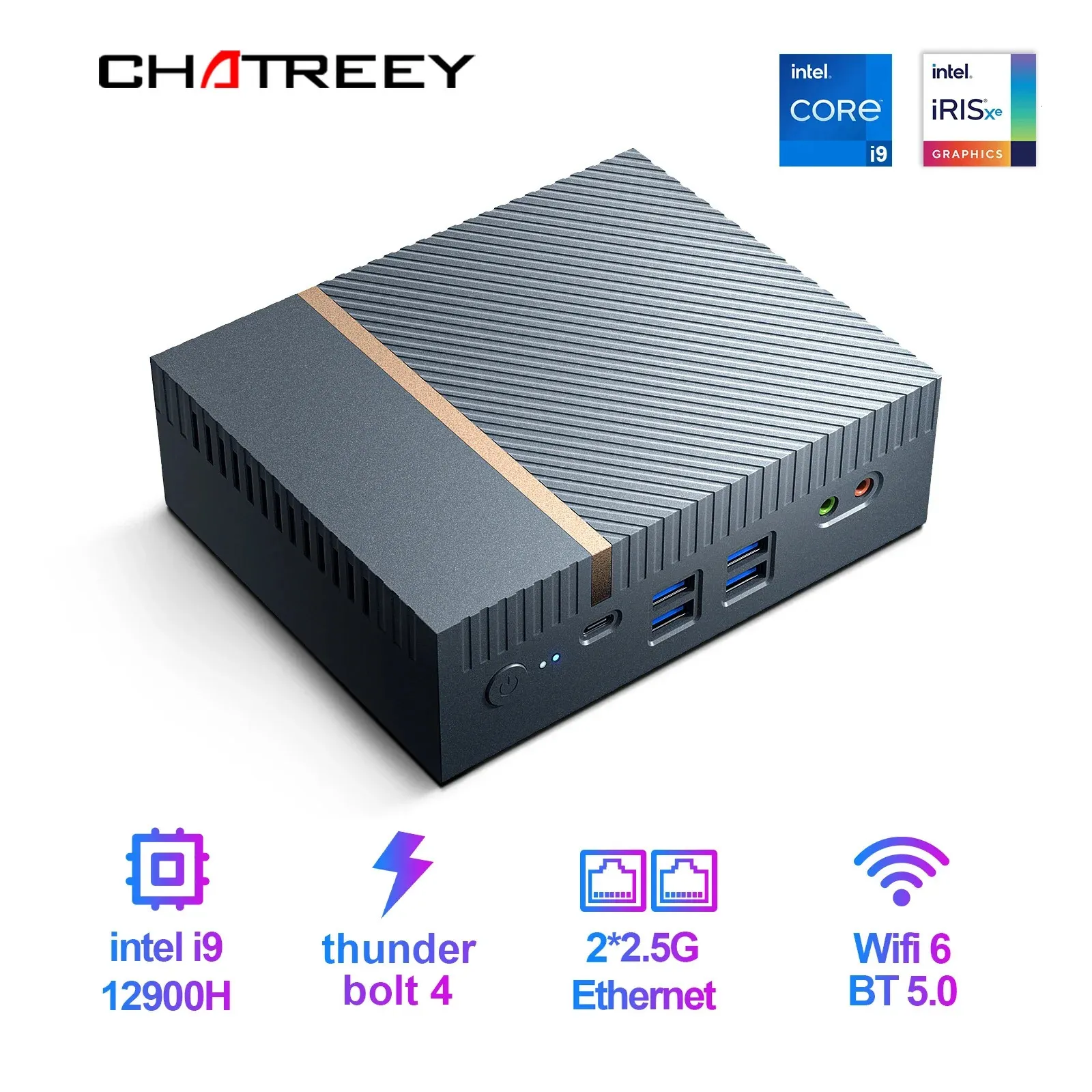 Chatreey IT12 Mini PC Intel Core i7 1360p i9 13900h Gaming Desktop Computer 2x2.5g Ethernet PCIe 4.0 WiFi 6 Thunderbolt 4 240509