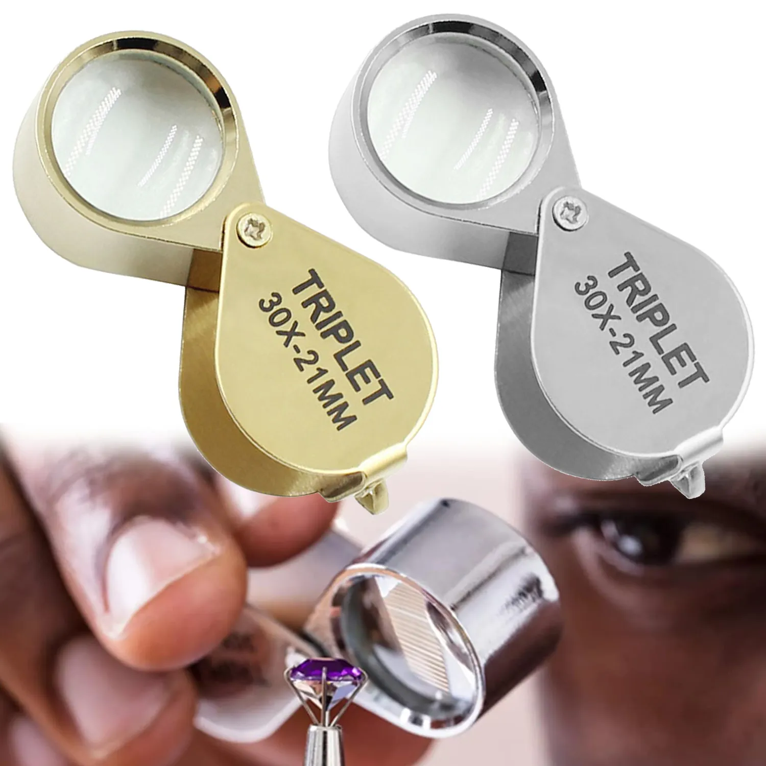Jewelers Loupe 20X Rechargeable Magnifier With 12 LED&UV