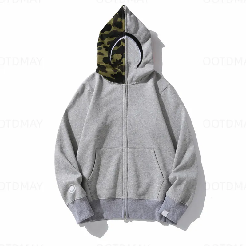 Designer Grey Graphic Crewneck Shark Hoodie For Men And Women Cool ...