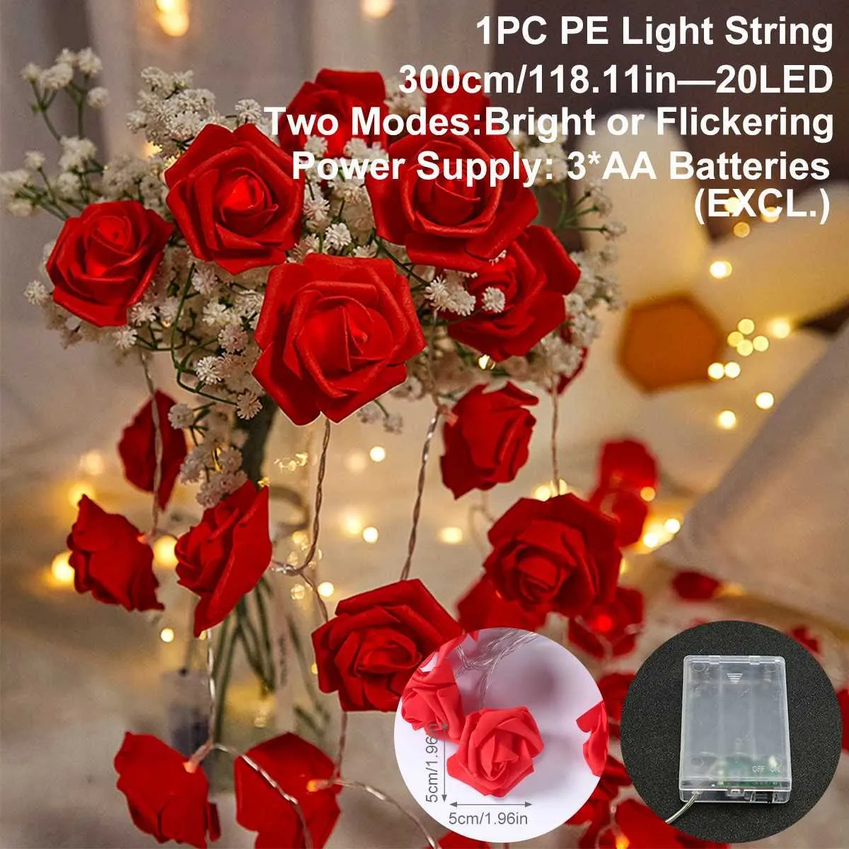 Red rose fairy lights cheap