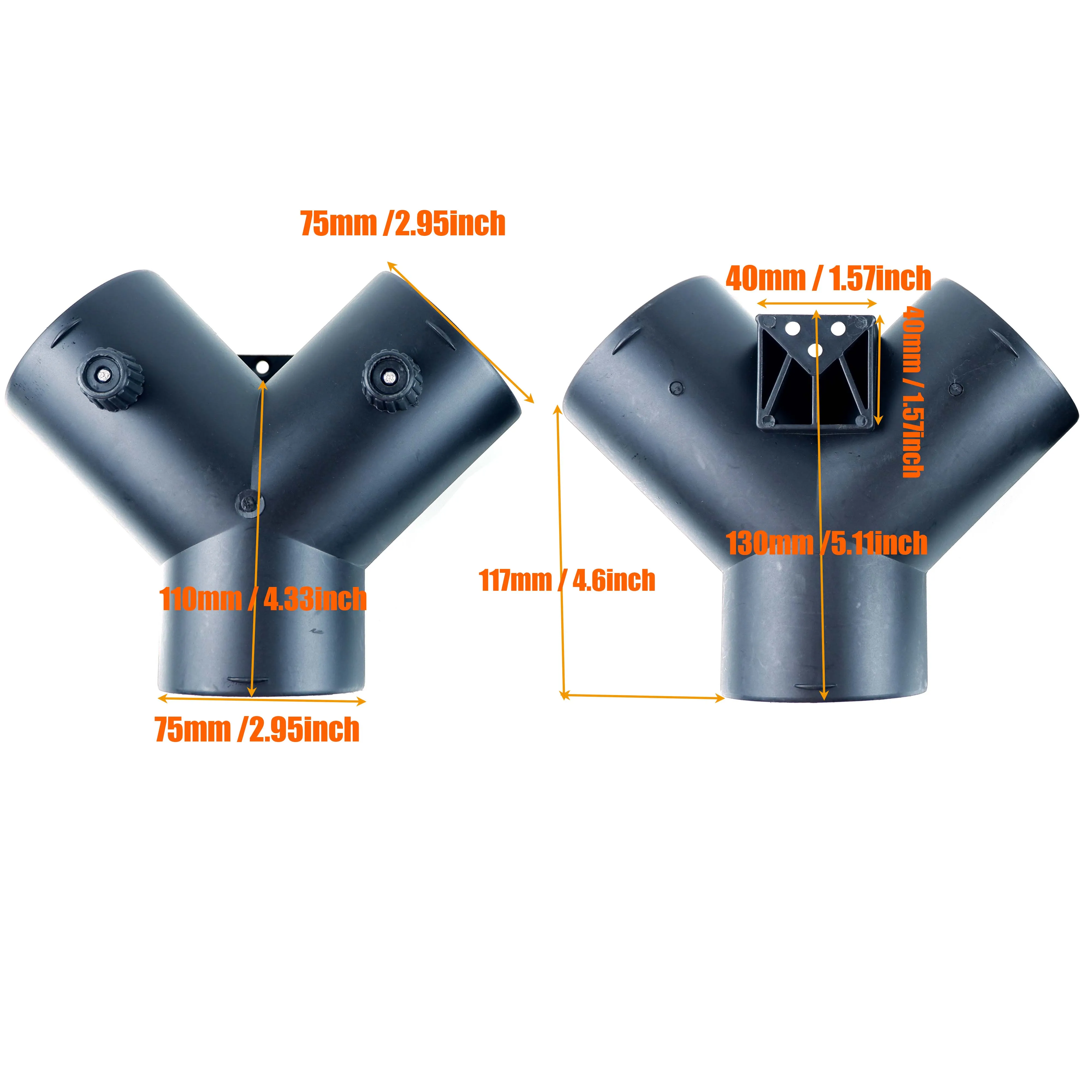 3-Way Diesel Heater Duct Connector - 90mm Adjustable Valve Splitter For Webasto Airtronic Heaters