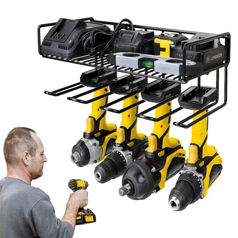 Sunix Power Tool Organizer, Power Tool Charging Station Drill Wall Holder Wall Mount Tools Garage Storage,Cordless Drill Battery Tool Rack Shelving Storage (Power Strip Is Not Included - View #5