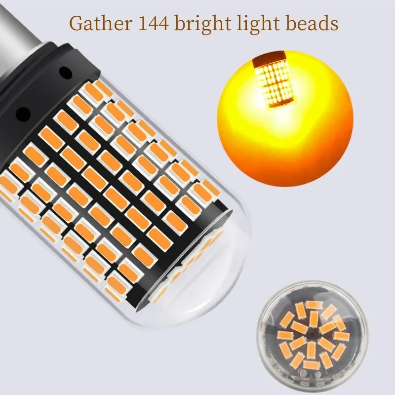 2 PackUltra Bright 1156 BA15S LED Bulbs, 7443 7440 LED Turn