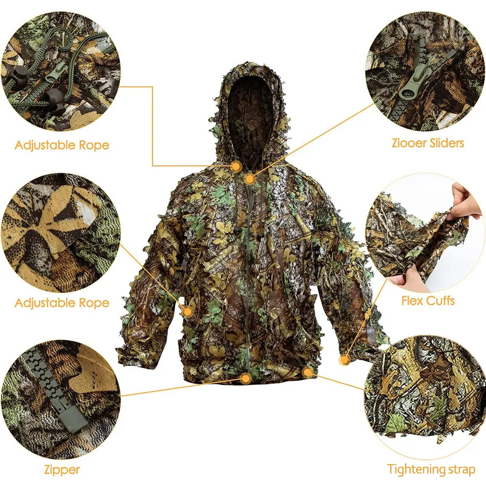 DHgate.com:Ghillie Suit Set for Hunting & CS, 3D Leafy